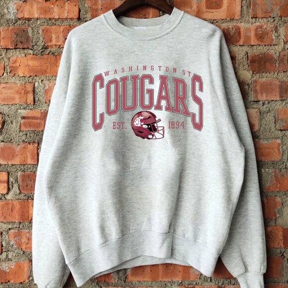 1894 Washington State Cougars Sweatshirt Wazzu WSU Cougars Football Shirt 90s - Picture 2 of 2